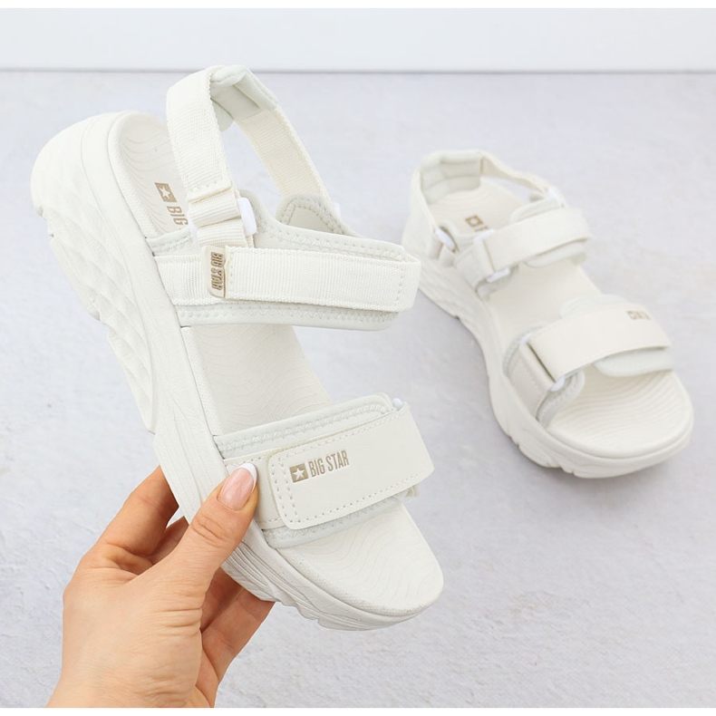 Big Star RR274A076 Sandálias de velcro feminino bege 1