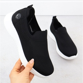 Sapatos esportivos femininos escorregaram Black Vinceza 17367 preto 1