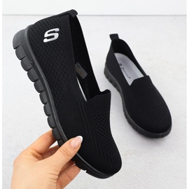 Sapatos esportivos femininos escorregaram Black Potocki 16327 preto 1