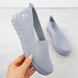 Sapatos esportivos femininos escorregaram cinza Potocki 16327 1