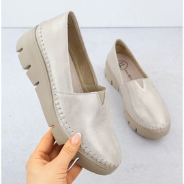 Sapatos de couro feminino no Golden Wedge Filippo 6161 dourado 1