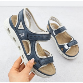 Rieker 64066-14 sandálias esportivas azuis da marinha azul 1