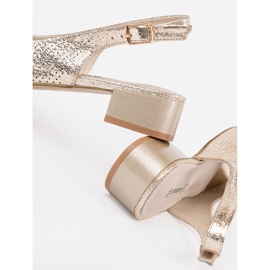 Goodin Golden OpenWork Sandálias de baixo tipo dourado 1