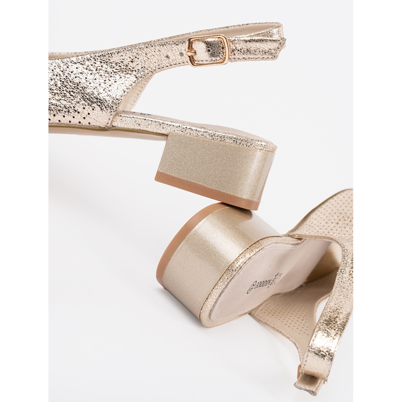 Goodin Golden OpenWork Sandálias de baixo tipo dourado 1