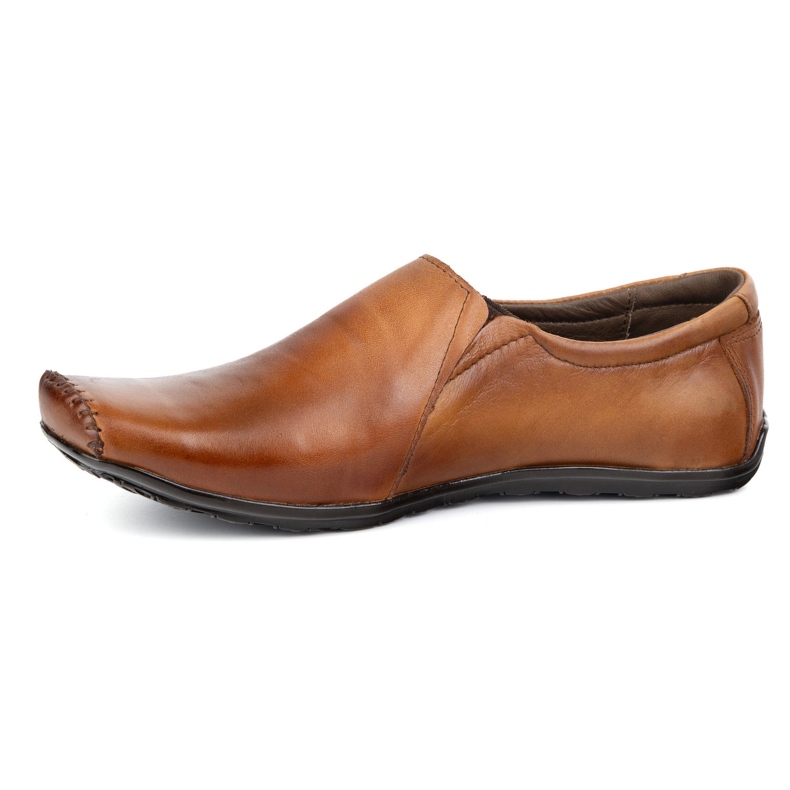 Olivier Sapatos masculinos Mocassins de couro inseridos 306kz Brown castanho 1