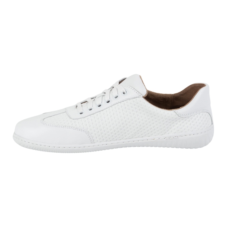 Olivier Sapatos masculinos Minimalista de couro descalço Modelo 0742wk Pressionado branco 1