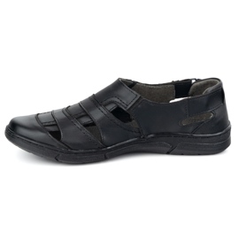 Olivier Sapatos de couro masculino 54kz Black Light Airy para o verão preto 1