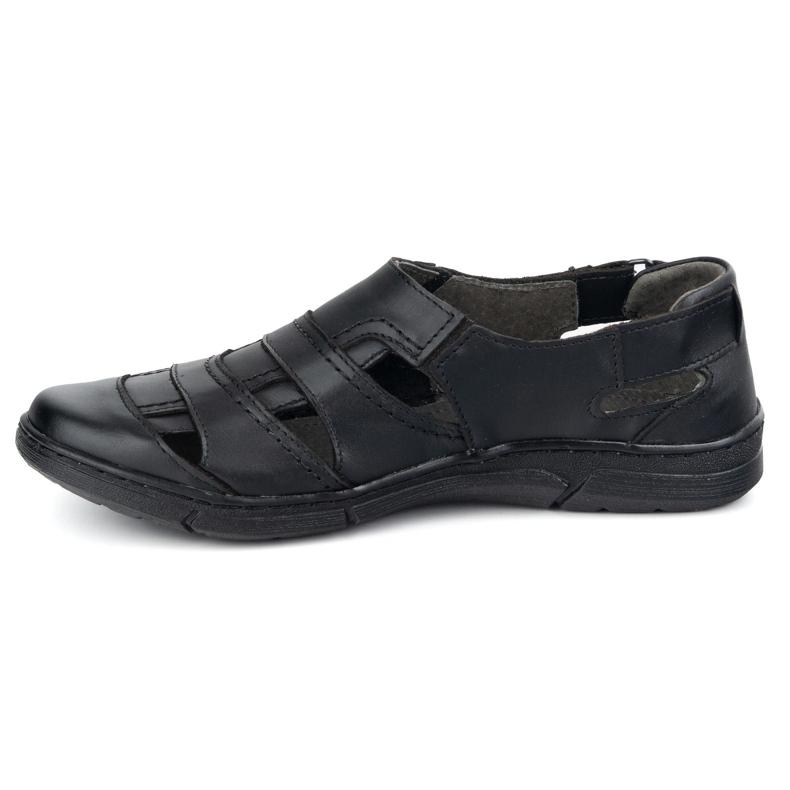 Olivier Sapatos de couro masculino 54kz Black Light Airy para o verão preto 1