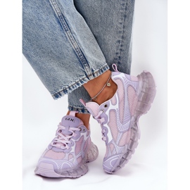 Tênis de couro feminino Goe rr2n4081 roxo 1