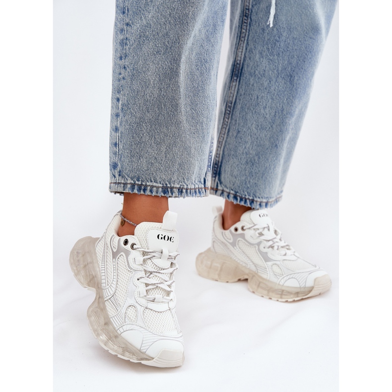 Tênis de couro feminino Goe rr2n4083 bege 2