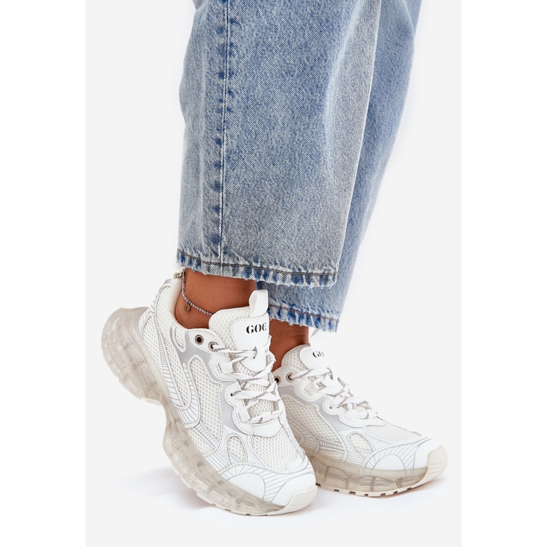 Tênis de couro feminino Goe rr2n4083 bege 1