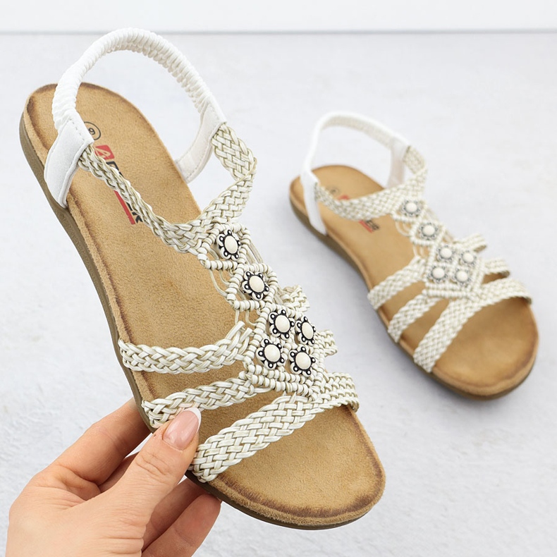 ARTIKER Sandálias confortáveis ​​femininas deslizam -up de artigos brancos 56C1323 1