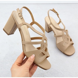 Sandálias femininas no post bege Sergio Leone SK884 1