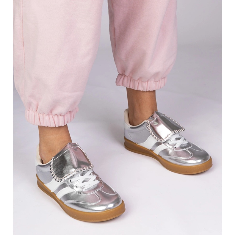 Tênis de prata tênis esportivos femininos 1