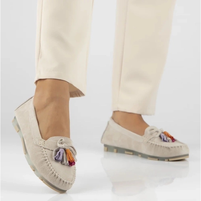 Filippo DP6136/25 Be Supotos de couro bege 2