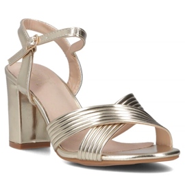 Filippo Sandálias de couro feminino no Post Golden DS6901/25 dourado 1