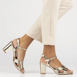 Filippo Sandálias de couro feminino no Post Golden DS6901/25 dourado 2