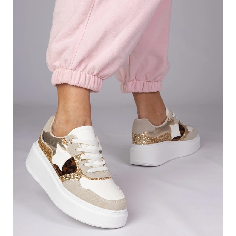 Tênis de leopardo com glitter multicolorido 2