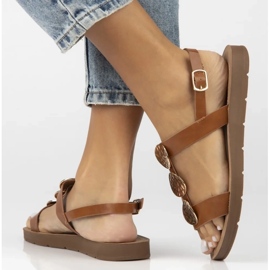 Filippo Sandálias de couro plano feminino OBACS DS6885/25 BROWN castanho 2