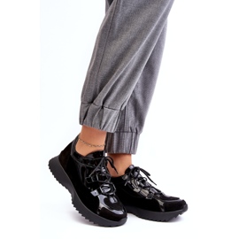 Sapatos esportivos femininos lacados de couro M01/2 Zazoo Black preto 1