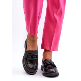 Vinceza Supomers de couro feminino com decoração preta preto 4