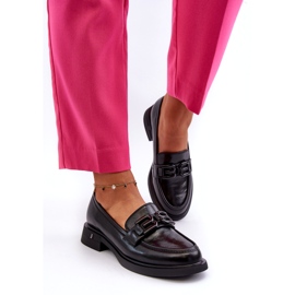 Vinceza Supomers de couro feminino com decoração preta preto 1