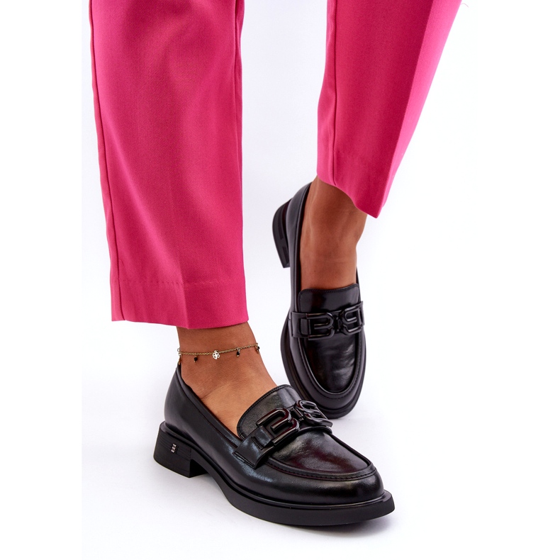 Vinceza Supomers de couro feminino com decoração preta preto 1