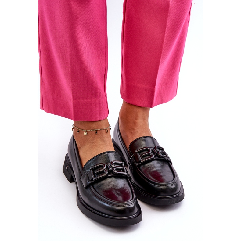 Vinceza Supomers de couro feminino com decoração preta preto 2