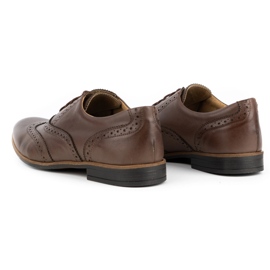 Olivier Sapatos formais de couro brogs 306gt marrom mocha 3
