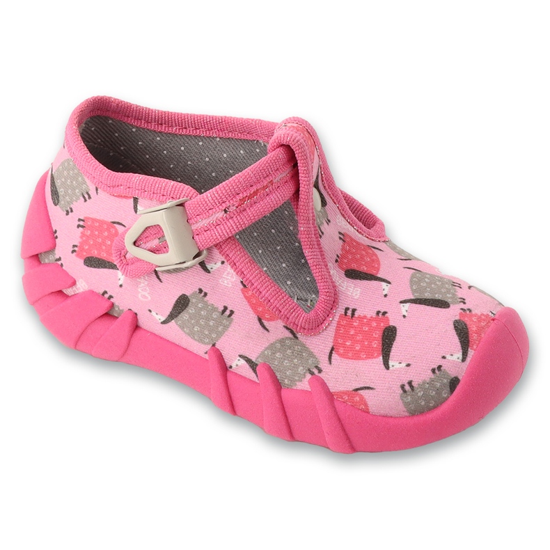 Chinelos infantis Befado 110P508, rosa com cachorros 1 Chinelos infantis Befado 110P508, rosa com cachorros 1