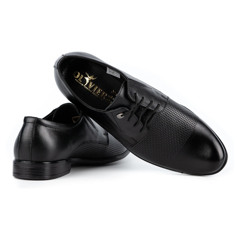 Olivier Sapatos elegantes de homem em pele 302T3 preto 4