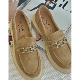 S.Barski Mocassins de camurça de salto plano com um bronze tw101 ou bege 6