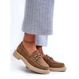 S.Barski Mocassins de camurça de salto plano com um bronze tw101 ou bege 2 S.Barski Mocassins de camurça de salto plano com um bronze tw101 ou bege 2