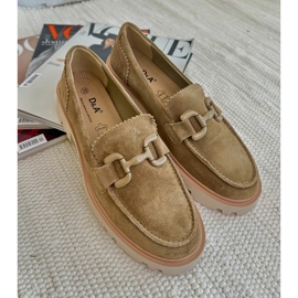 S.Barski Mocassins de camurça feminina com um ornamento TW117 Olive verde 5