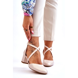 Sapatos de Salto Alto Sergio Leone SK824 Bege Pérola 1