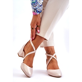 Sapatos de Salto Alto Sergio Leone SK824 Bege Pérola 2