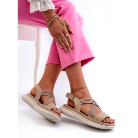 Evento Sandálias bege confortáveis ​​das mulheres leves 4