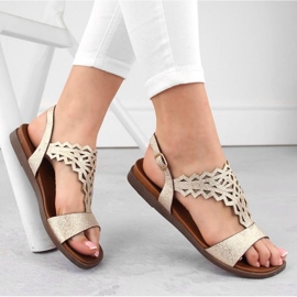 Sergio Leone W SK445 sandálias rasteiras douradas com aberturas dourado 1