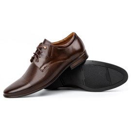 Olivier Sapatos masculinos, couro formal 482 marrom escuro castanho 2