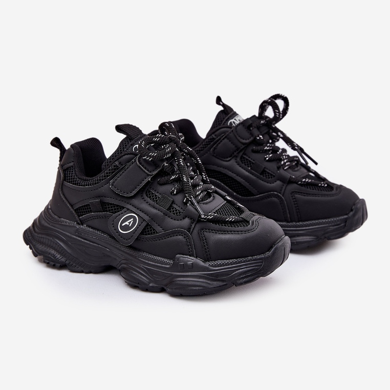 Tênis infantis na plataforma preta preto 1