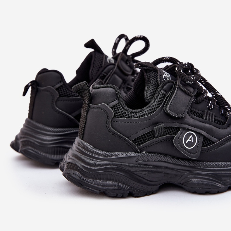 Tênis infantis na plataforma preta preto 2