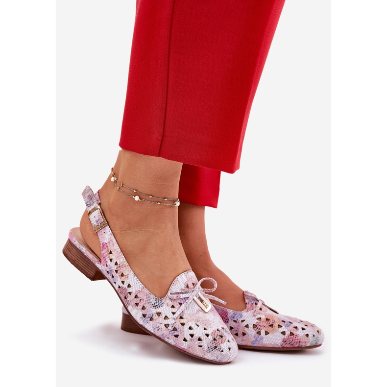 Jezzi Ballerinas OpenWork com um salto multicolorido aberto 1