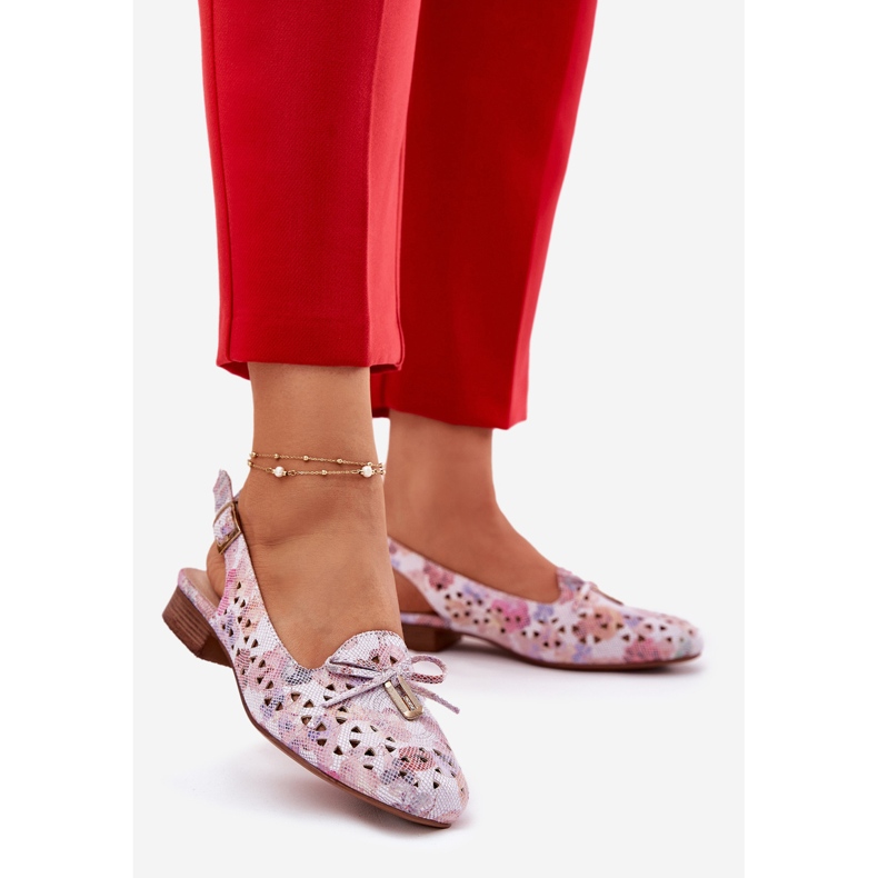 Jezzi Ballerinas OpenWork com um salto multicolorido aberto 2