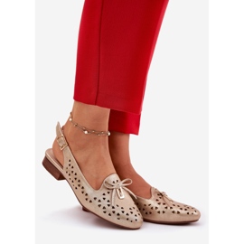 Jezzi Ballerinas OpenWork com um salto de ouro aberto dourado 1