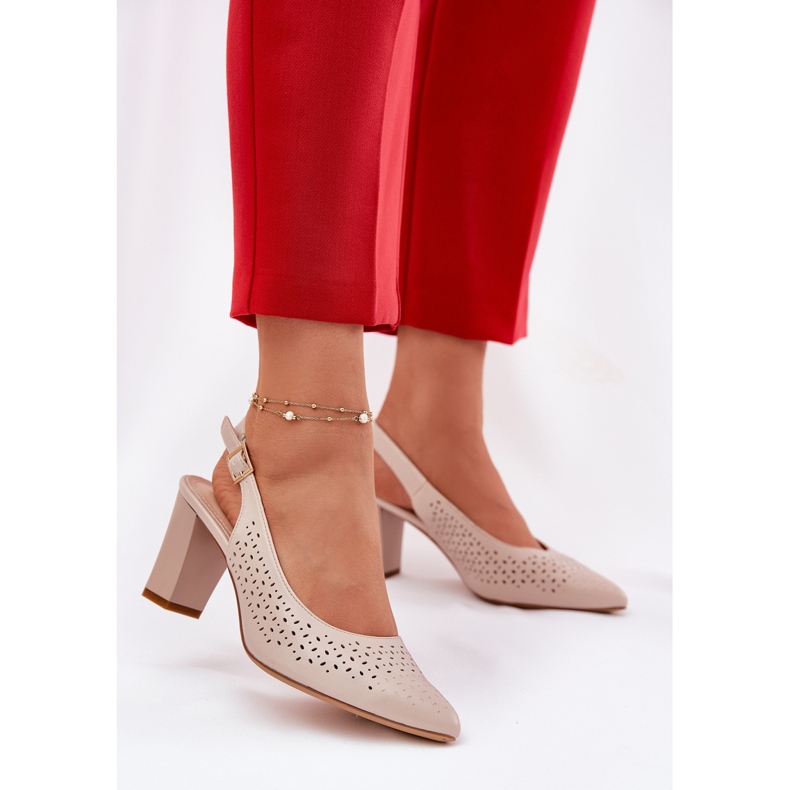 Sandálias abertas com dedos pontiagudos no Sergio Leone SK163 Sergio SK163 Post bege 2