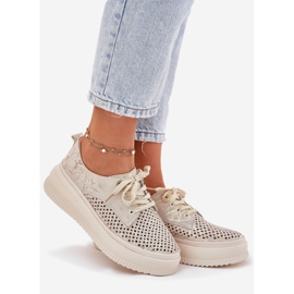 Sapatos Openwork Women no Artiker 56C2108 Plataforma bege-Gold 1
