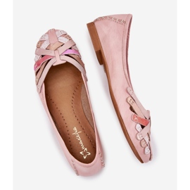 Ballerinas de couro feminino Maciejka 01358-51 Pink rosa 2