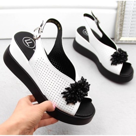 Sandálias de cunha de couro com miçangas Filippo W PAW529B branco 1