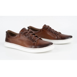 Olivier Sapatos casuais de couro masculino 946MA marrom castanho 2