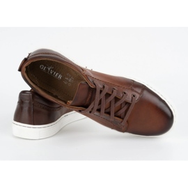 Olivier Sapatos casuais de couro masculino 946MA marrom 3